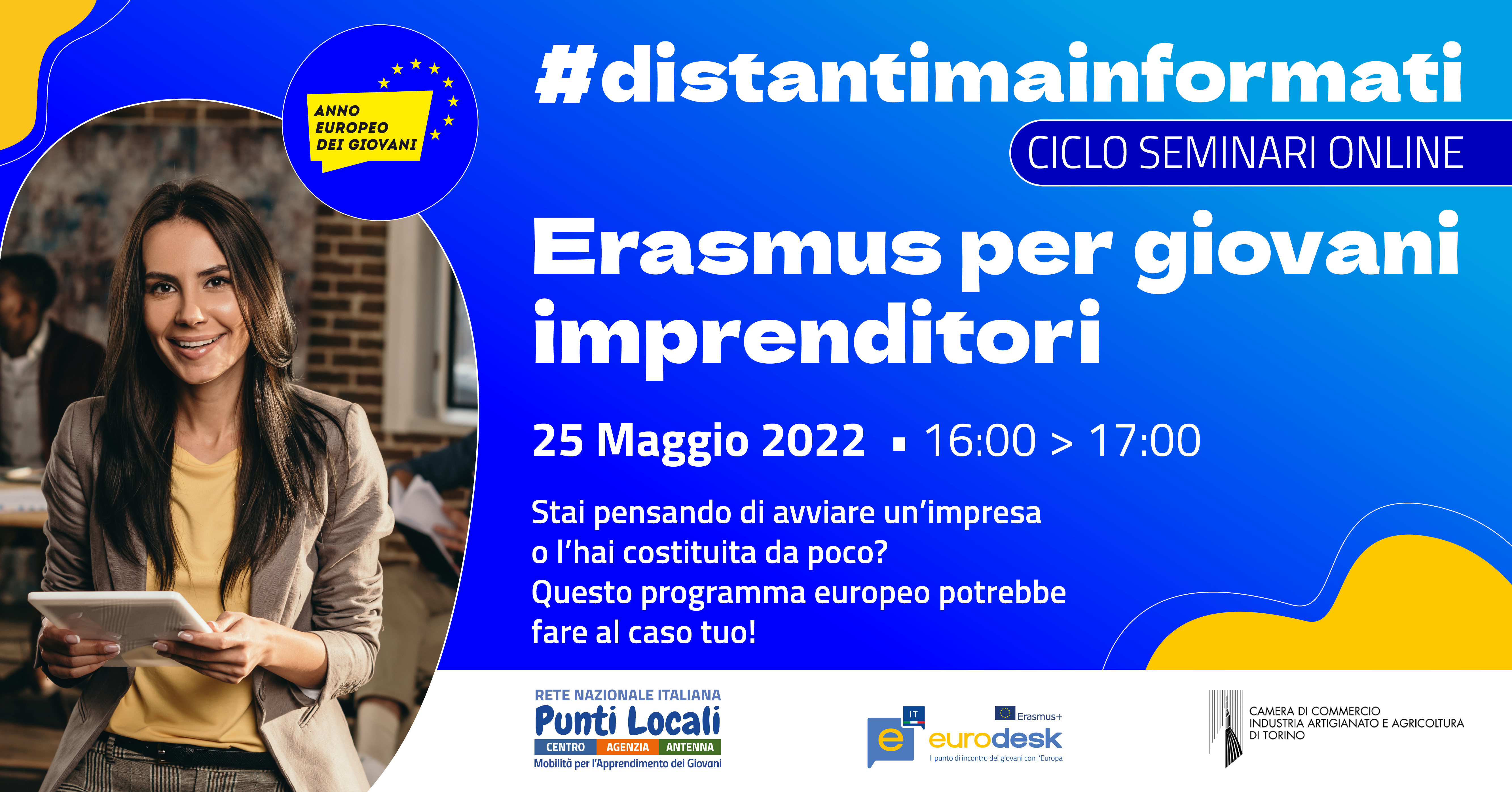 #DistantiMaInformati -Webinar su Erasmus per giovani imprenditori 