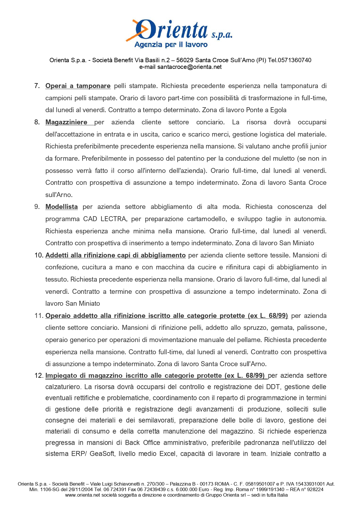 Offerte Lavoro Orienta S Croce pag 2