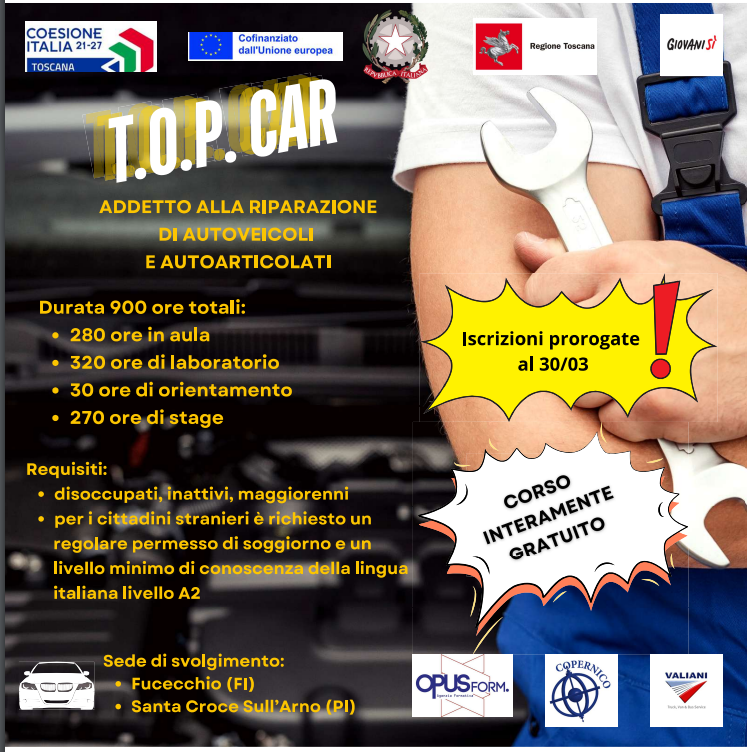 T.O.P. CAR TECNICI OPERATIVI PROFESSIONISTI PER CARROZZERIA AUTOVEICOLI E RIPARAZIONI Addetto alla riparazione di autoveicoli e autoarticolati