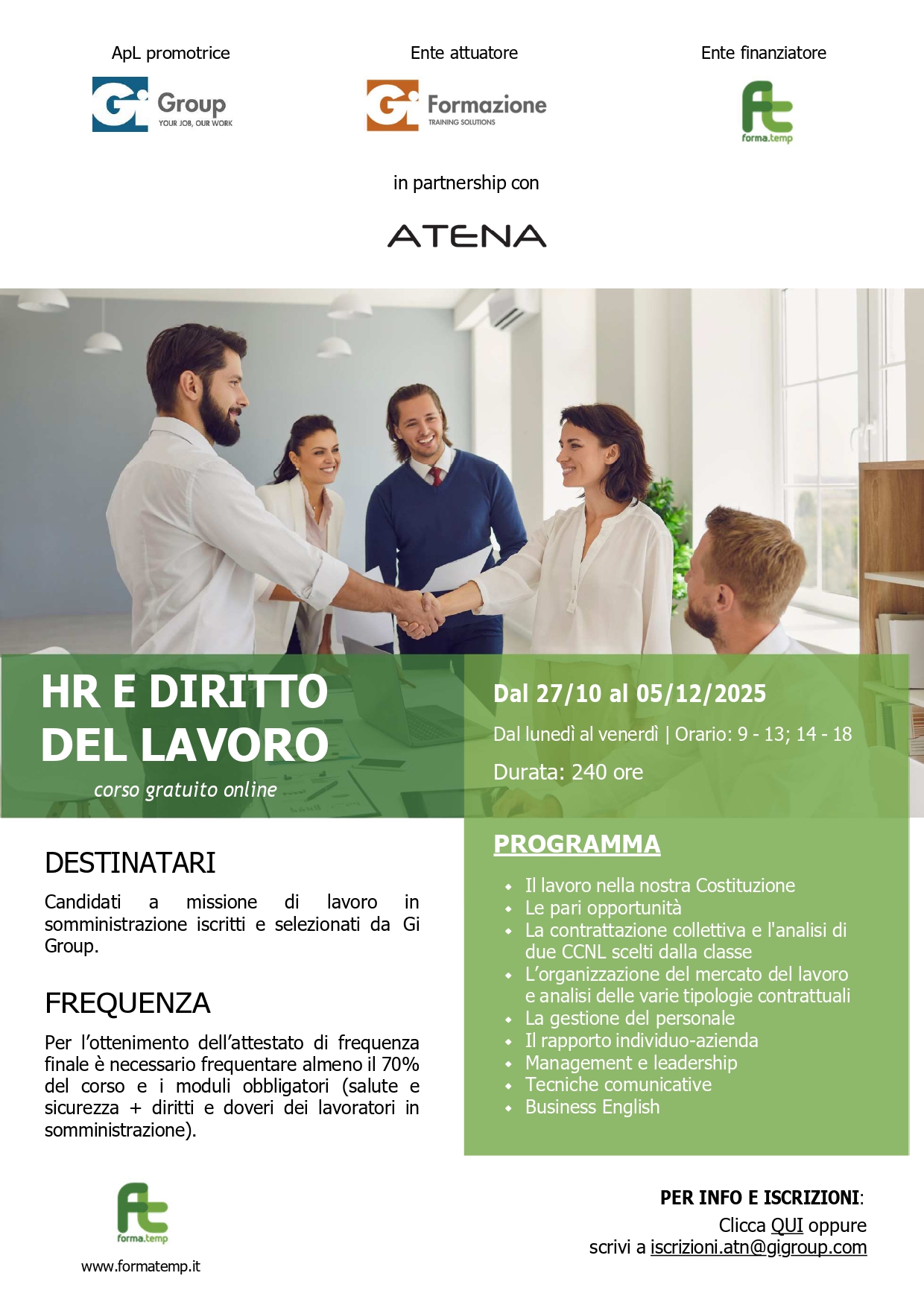  corso GRATUITO HR e diritto del lavoro: competenze e strumenti per la gestione aziendale 
