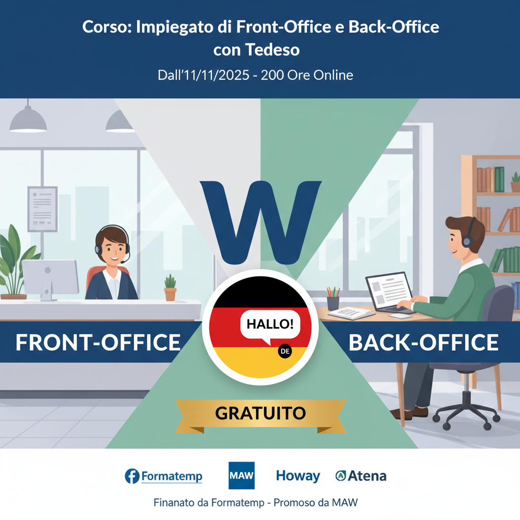 Corso Gratuito: Impiegato di Front-Office e Back-Office con Tedesco