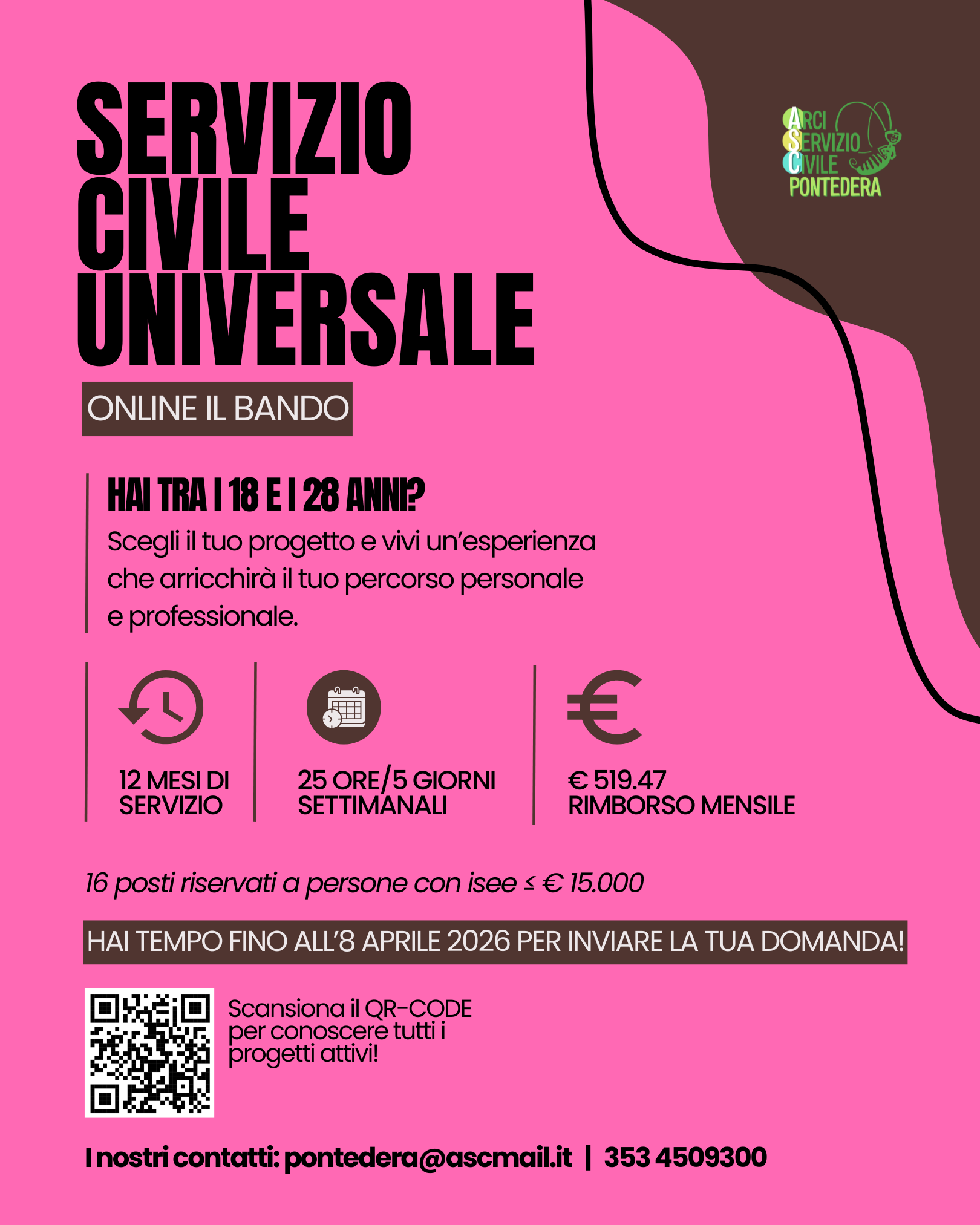 BANDO DI SERVIZIO CIVILE UNIVERSALE - Comune di Pontedera 