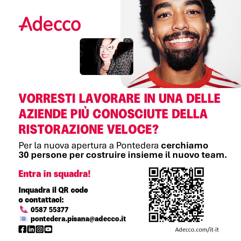 30 posti per nuova apertura Fast Food - Pontedera 