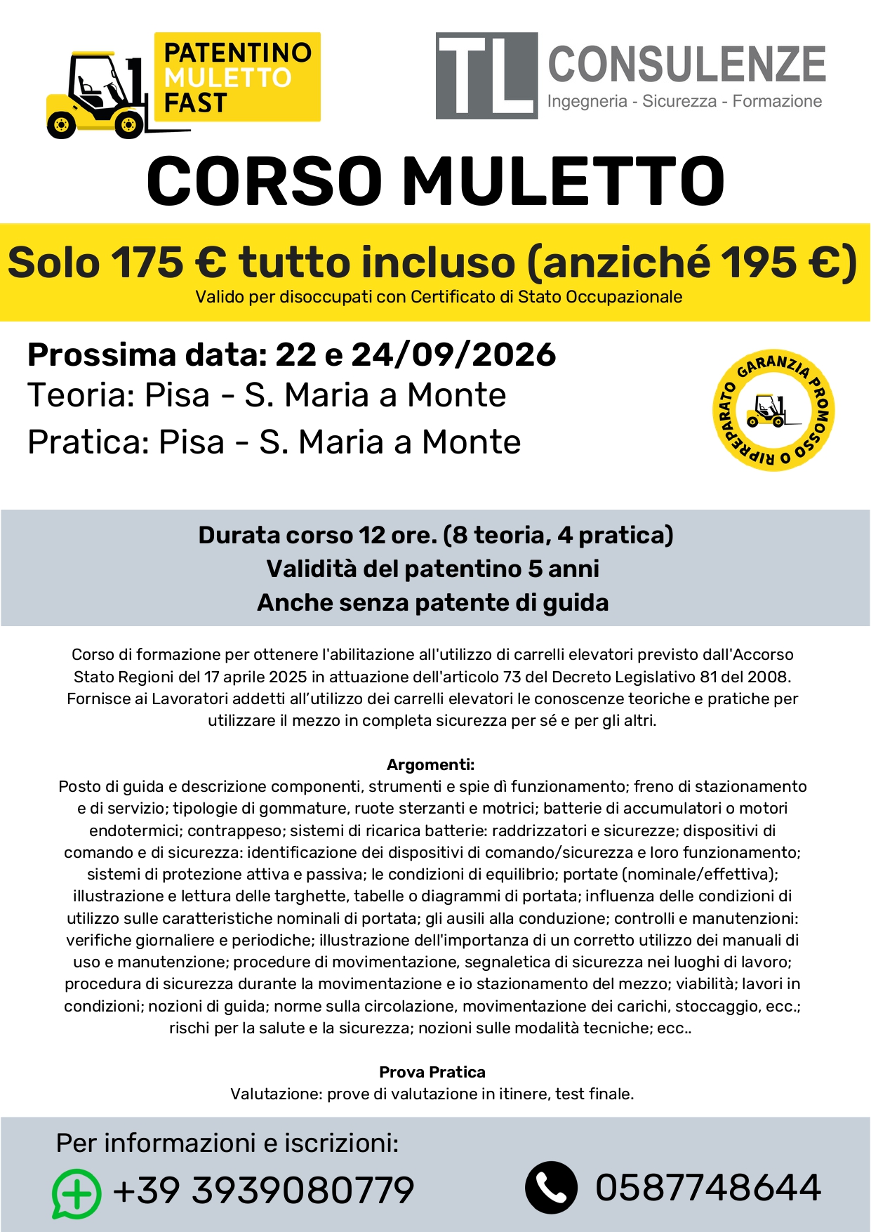 Patentino muletto