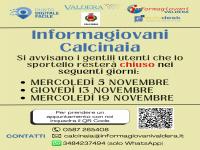 CHIUSURE straordinarie novembre SPORTELLO CALCINAIA